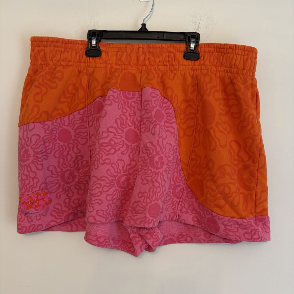 Nike Project Uphoria Plus XXL Athletic Shorts Pink Orange Cotton Blend Geometric